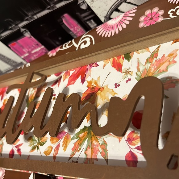 New Home Collection Fall/Autumn Leaves Shelf Sitter Decor Set with Initial “B” - Picture 3 of 6